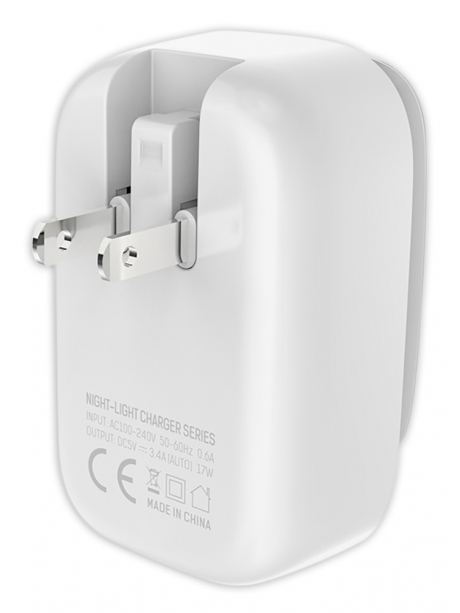 зарядное устройство с ночником LDNIO A3305 Touch LED lamp and 3 USB charger white gold