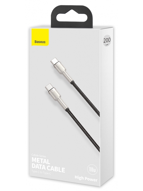 кабель передачи данных Baseus Cafule Series Metal Data Cable Type-C to Type-C 100W 2m black