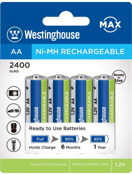аккумулятор Westinghouse 2400 mAh  R6/AA  Max-BP4 
