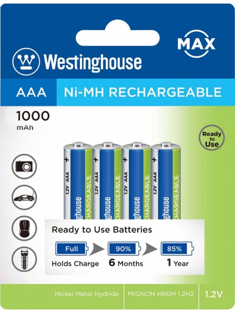 аккумулятор Westinghouse 1000 mAh  R03/AAA  Max-BP4 