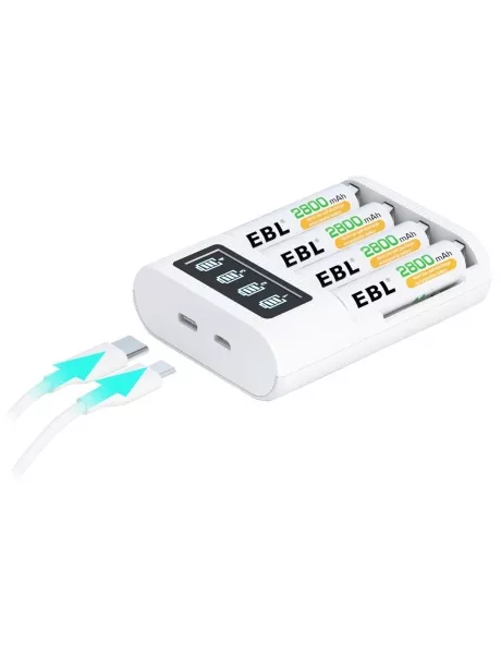 зарядное устройство для аккумуляторов EBL TB-6409 белый