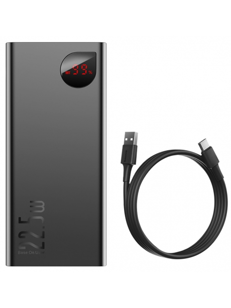 внешний аккумулятор Baseus Adaman Metal Digital Display QC Power Bank 22.5W 30000mAh tarnish