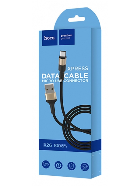 кабель передачи данных Hoco X26 Xpress micro 1m black &amp; gold
