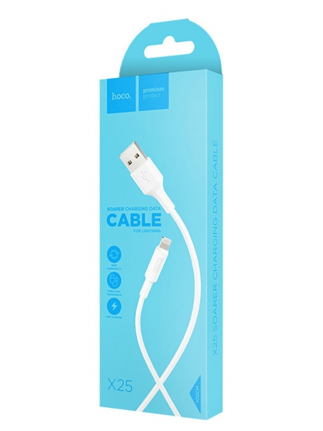кабель передачи данных Hoco X25 Soarer lightning 1m white