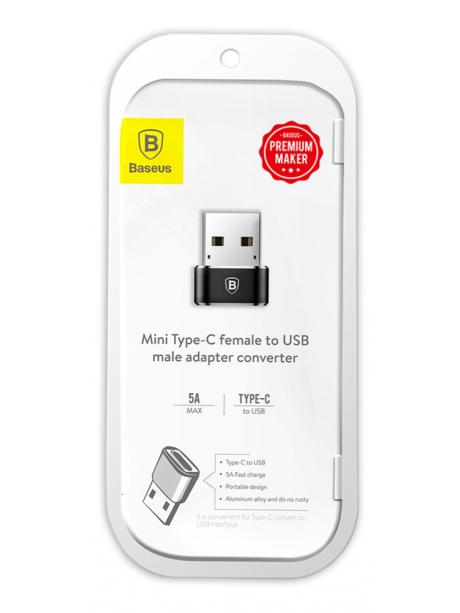 адаптер Baseus Mini Type-C female to USB male adapter converter black