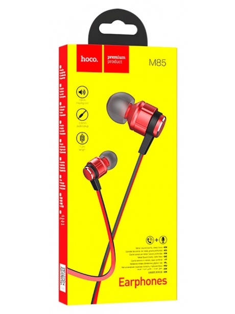 наушники с микрофоном для смартфона Hoco M85 Platinum sound universal earphone with mic red flame