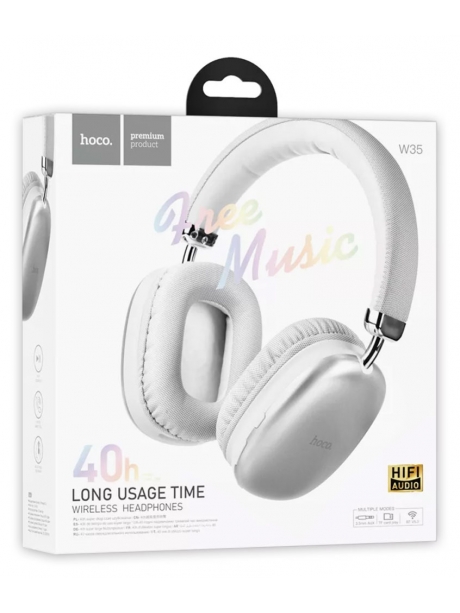 гарнитура Bluetooth стерео Hoco W35 wireless headphones silver