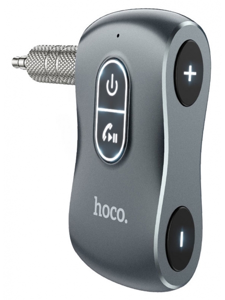 bluetooth AUX аудиоадаптер Hoco E73 Tour Car AUX BT Receiver metal grey