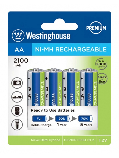 аккумуляторы (4 шт) Westinghouse 2100 mAh  R6/AA-BP4 