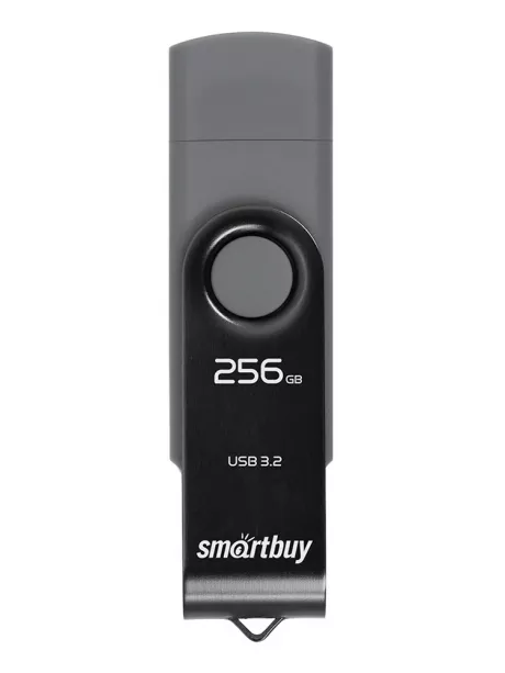 флешка USB 3.1 с двойным входом SmartBuy Twist Dual Type-C/Type-A 256GB 3.1 black