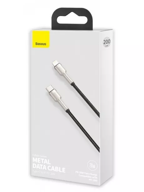 кабель для быстрой зарядки iPhone Baseus Cafule Series Metal Data Cable Type-C to iP PD 20W 2m black