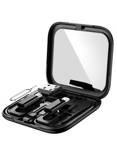 кабель передачи данных Hoco U114 Treasure box storage charging data cable set black