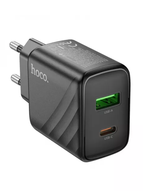 быстрое зарядное устройство Hoco CS23A Sunlight dual port PD30W+QC3.0 charger black
