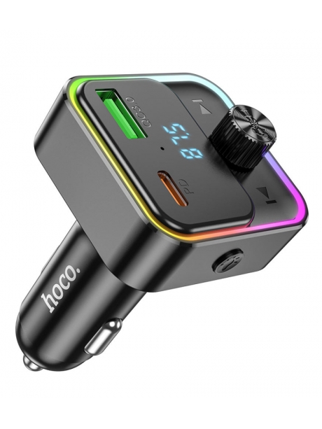 АЗУ с bluetooth FM трансмиттером Hoco E81 Fantasy PD30W+QC3.0 car BT FM transmitter black