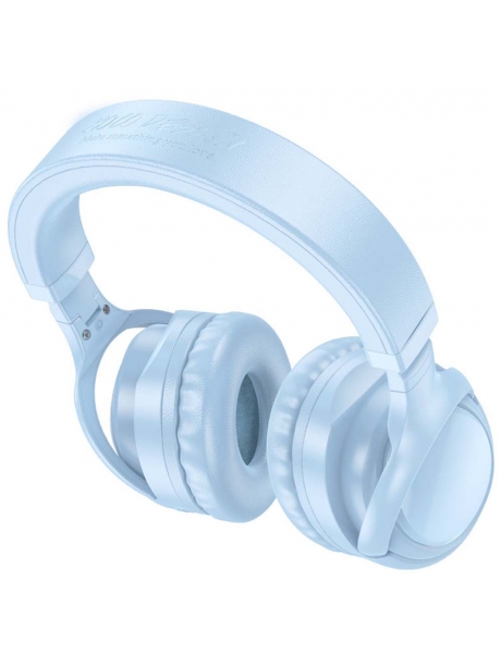 беспроводные наушники c RGB подсветкой Hoco W48 Focus BT headphones blue