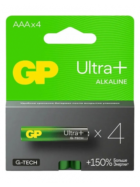 мизинчиковая батарейка GP Ultra Plus G-tech LR03/AAA-4BL 