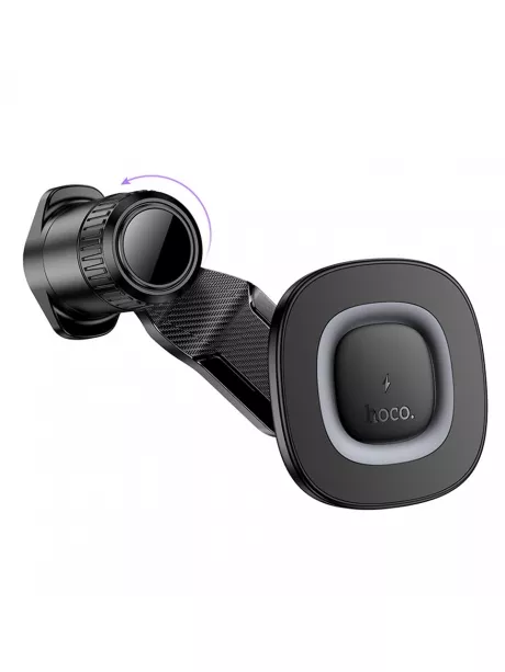 магнитный держатель с беспроводной зарядкой Qi Hoco HW30 Crown magnetic wireless charging car holder(air outlet) black/metal gray