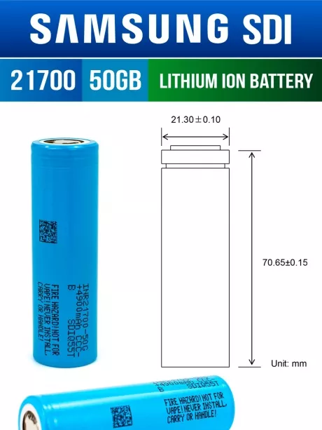 литиевый высокотоковый аккумулятор без защиты Samsung INR21700-50GB 10шт. 