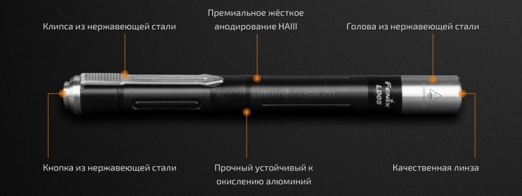 светодиодный фонарь с ультрафиолетом Fenix LD05 V2.0 светодиодный фонарь с ультрафиолетом Fenix LD05 V2.0