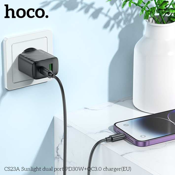 зарядное устройство Hoco CS23A Sunlight dual port PD30W+QC3.0 charger