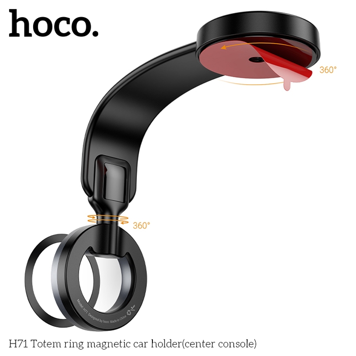 держатель ​Hoco H71 Totem ring magnetic car holder (center console)​